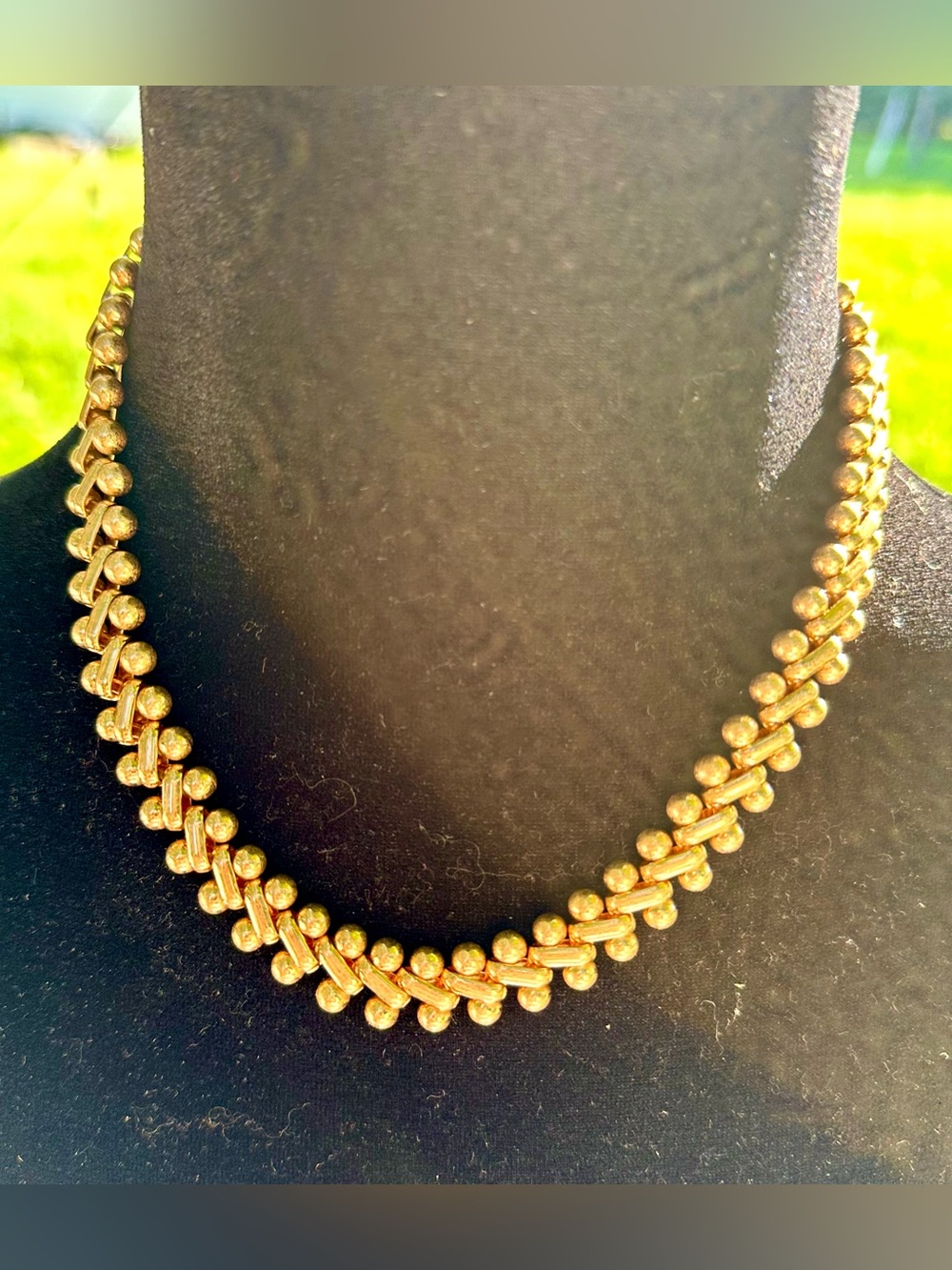 Zara Gold-Tone Beaded Braided Necklace